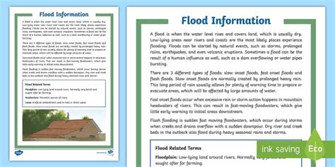 Word Hike Floods with information [ Answer ] .